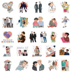 52pcs Heart Stopper Waterproof Stickers for Water Bottles Phone Laptop