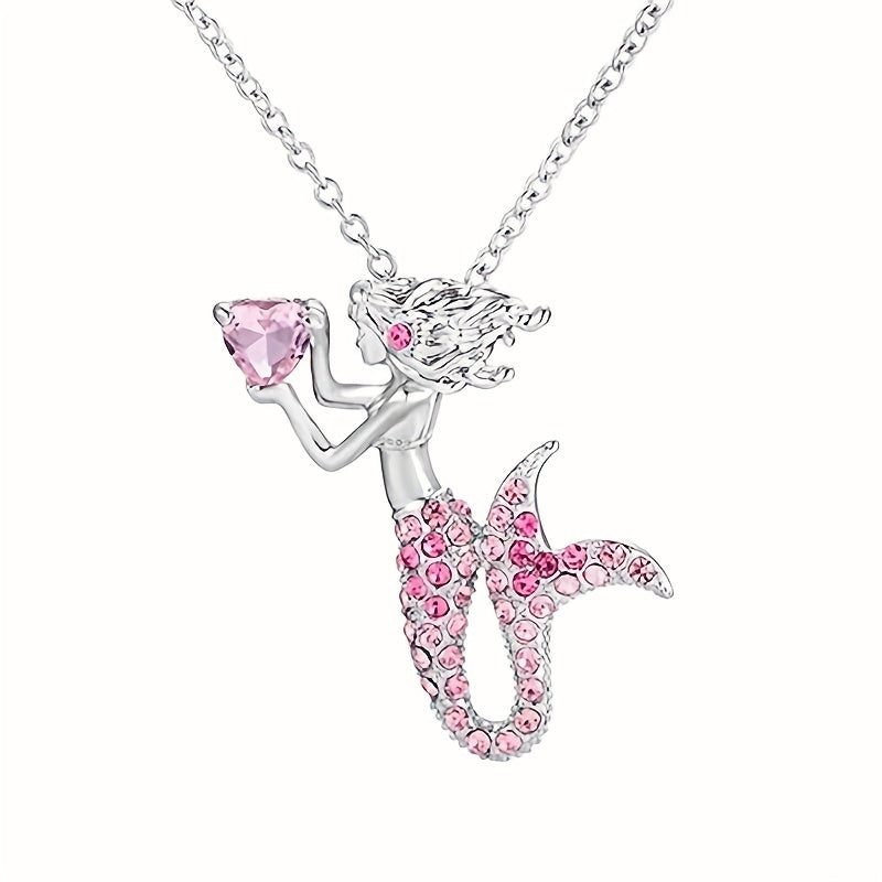 Girls Mermaid Pendant Necklace Jewelry Gift For Kids Children Toddlers