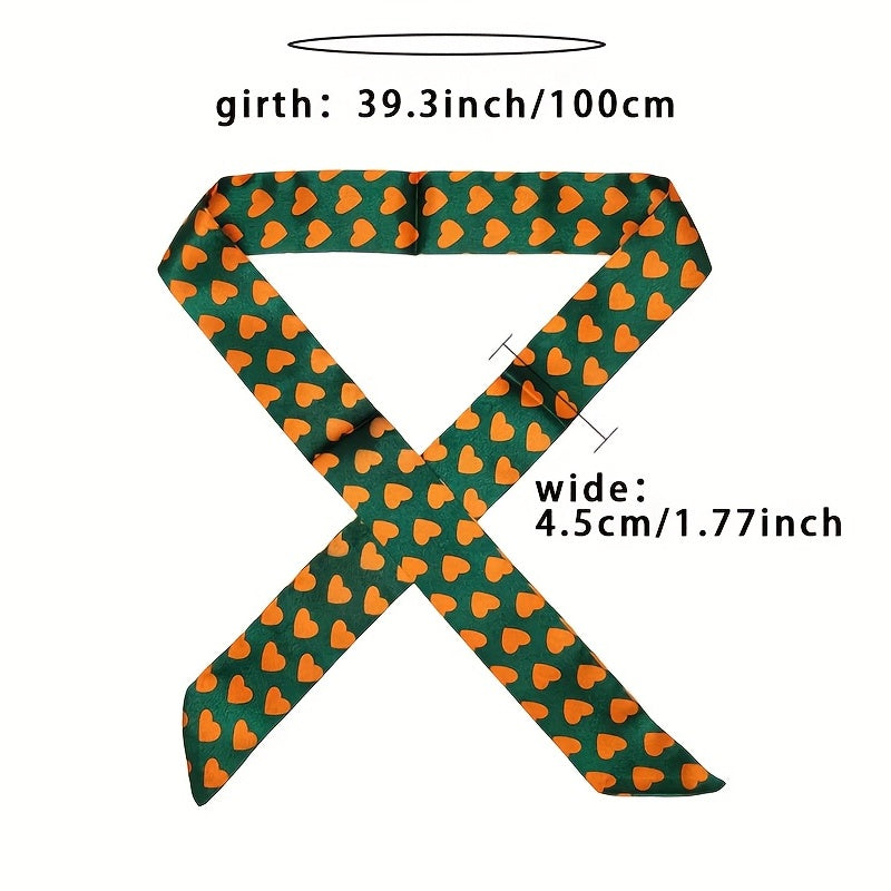 2pcs Paisley Print Twilly Scarf Vintage Ribbon Neckerchief