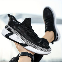 Men's Lace Up Knit Sneakers Breathable Walking Shoes
