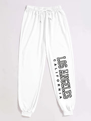Los Angeles Solid Joggers Sweatpants For Winter & Fall