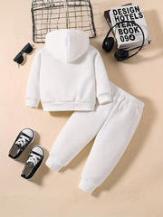 Baby Girl Set Cartoon Bear I'M GRUMPY Long Sleeve Hoodie Pants Outfit