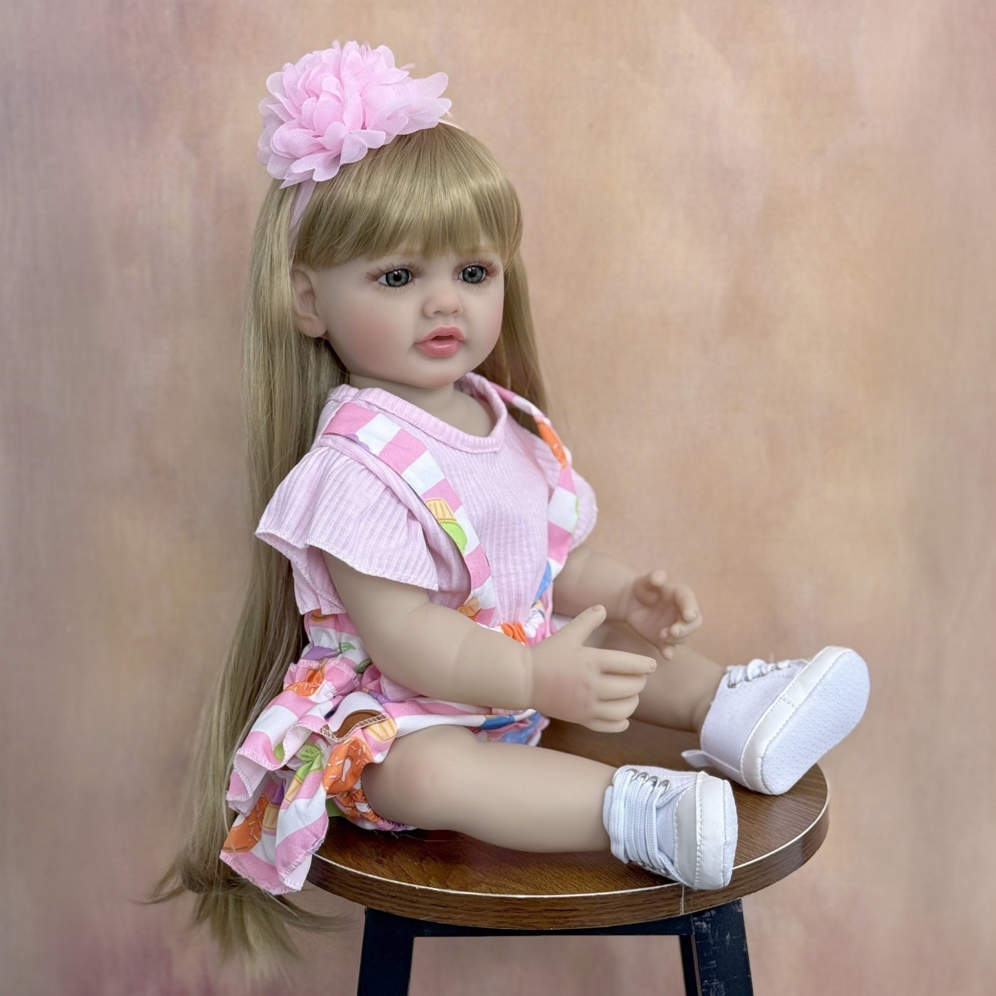 22in Reborn Baby Full Body Vinyl Newborn Girl Blonde Hair Princess Toddler