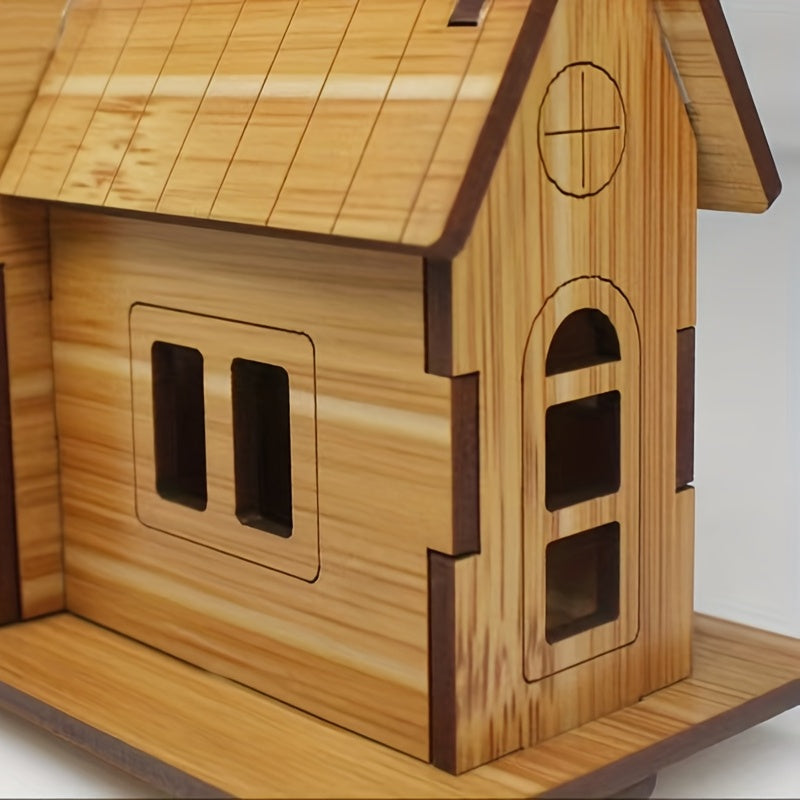3D Wooden Puzzle House Building Windmill Model Creative Gift