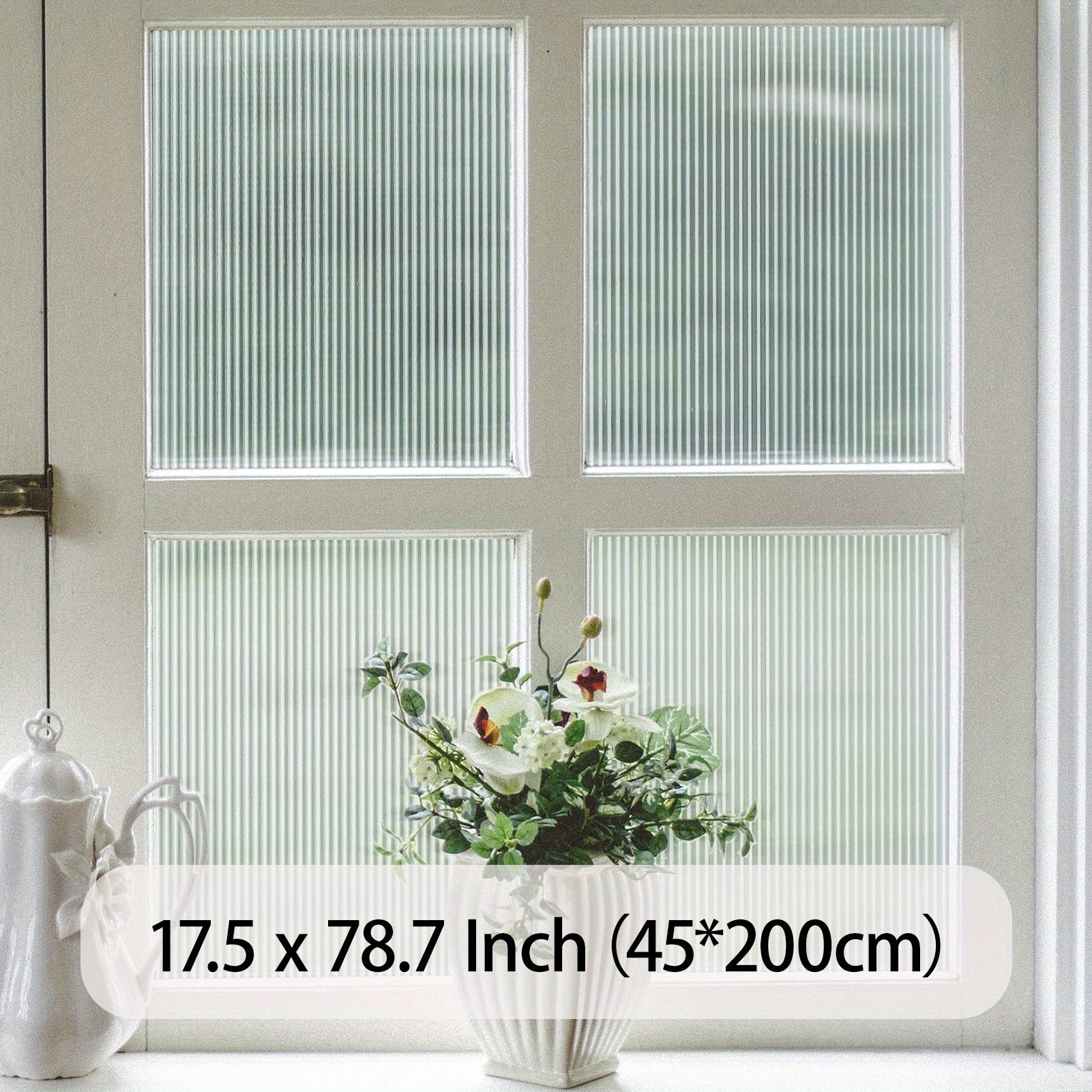 Reeded Glass Window Film Privacy Frosted Vinyl 3D Decorative Decals