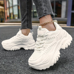 Women's Mesh Chunky Sneakers Lace Up Outdoor Shoes Low Top Walking Shoes