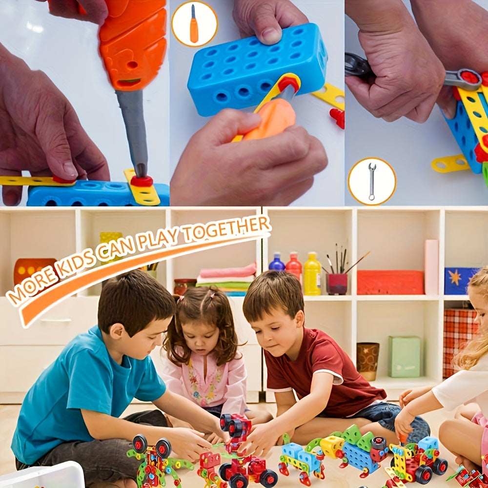 287pcs Screw Building Blocks Toys for Kids with Screwdrivers Educational Toys
