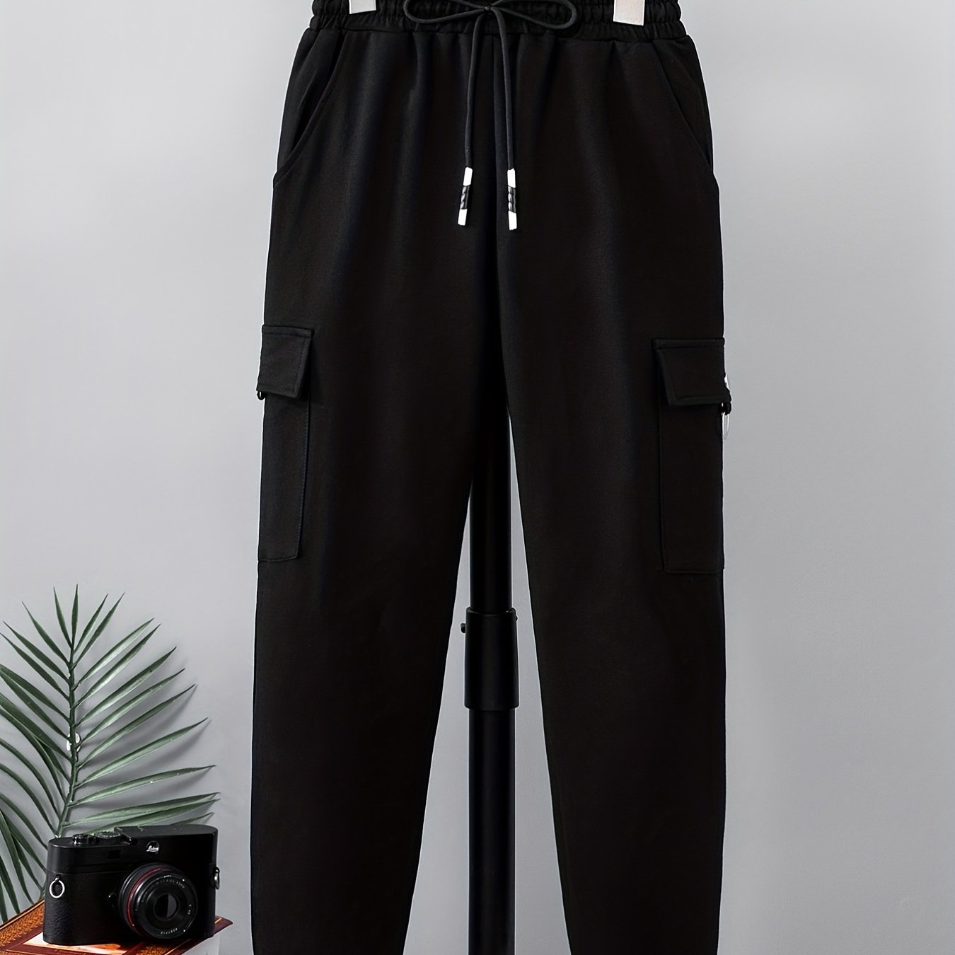 Boys Cargo Pants Elastic Waist Joggers With Pocket