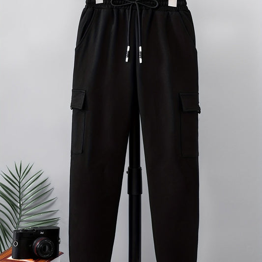 Boys Cargo Pants Elastic Waist Joggers With Pocket