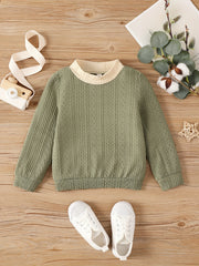 Girls' Jacquard Knit Mock Neck Sweater Tops