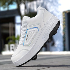 Kid's Waterproof Roller Shoes Detachable Wheel Skate Sneakers