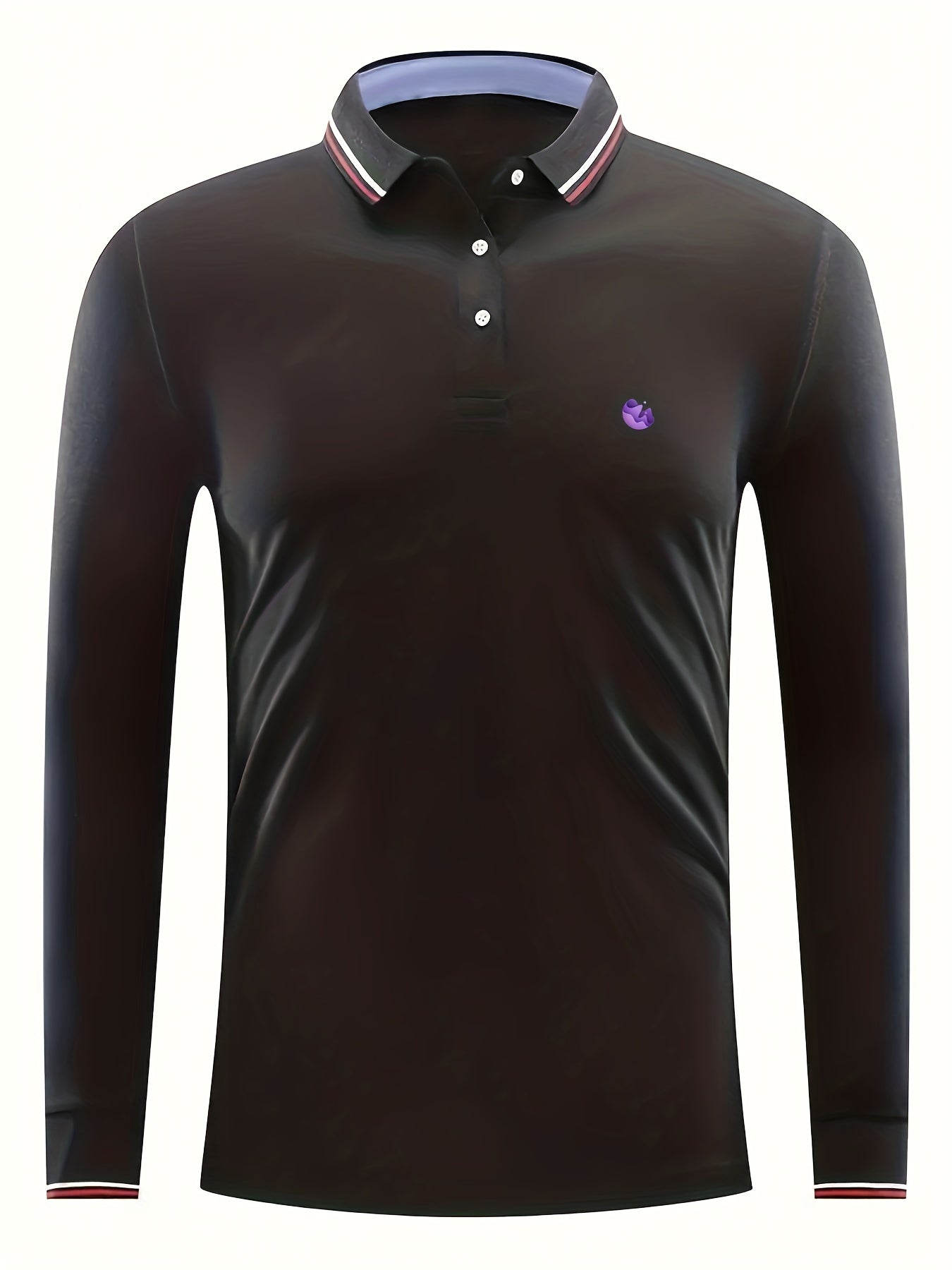 Men's Casual Button Up Long Sleeve Polo Shirt
