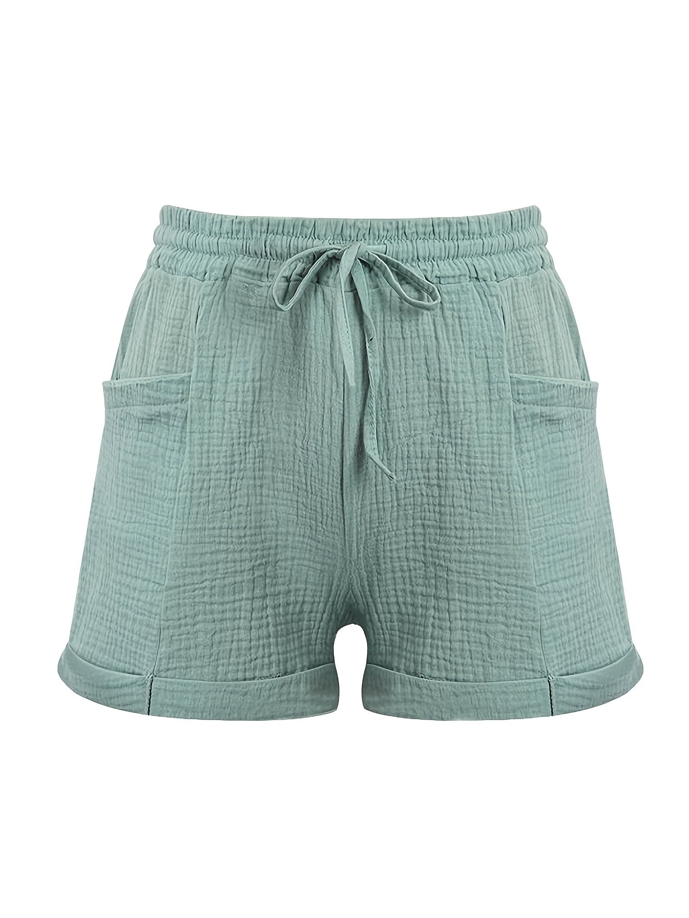Y2K Drawstring Solid Shorts with Pockets for Women