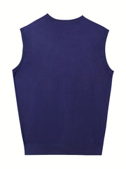 Men's Wool Blend Sleeveless Sweater Vest for Autumn Winter