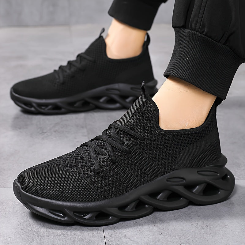 Men's Breathable Blade Type Sneakers Non Slip Lace Up Shoes