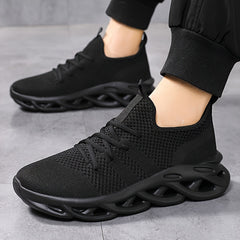 Men's Breathable Blade Type Sneakers Non Slip Lace Up Shoes