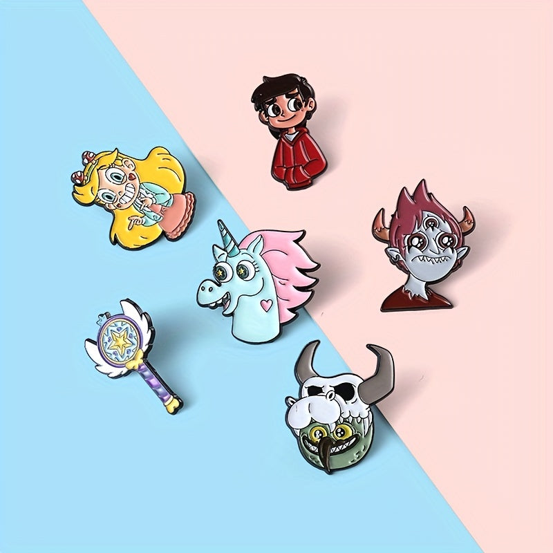 Cow Head Unicorn Cartoon Brooch Children s Creative Badge Drip Alloy Baking Pain