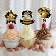 8pcs Year Cake Insert Flags Holiday Scene Decor Set