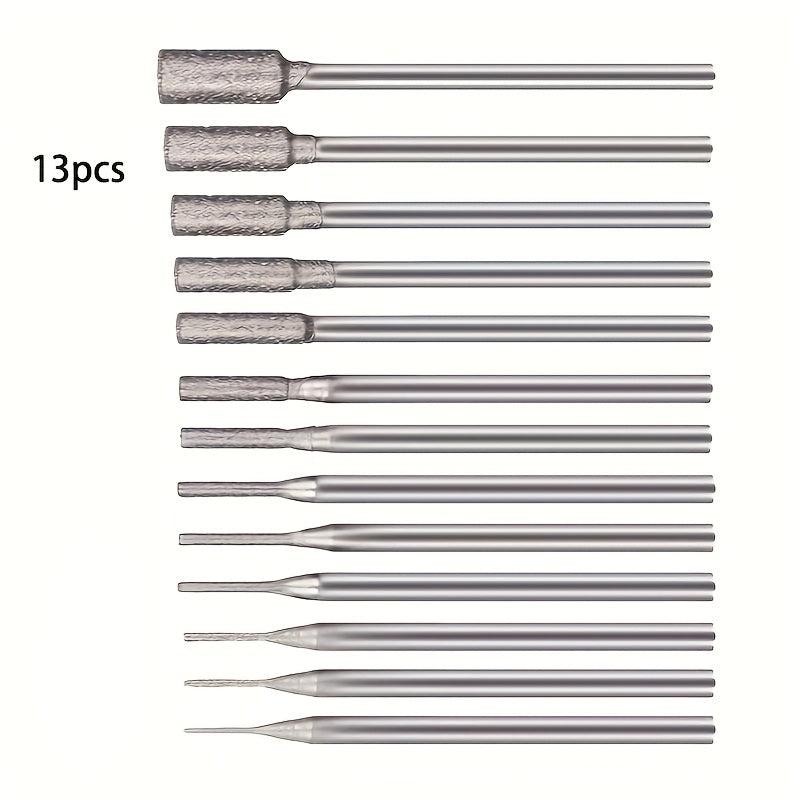 13pcs Cylinder Shape Diamond Burr Set for Rotary Tool