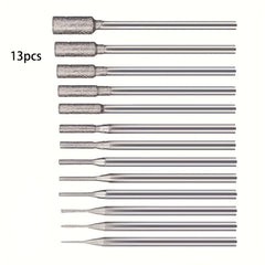 13pcs Cylinder Shape Diamond Burr Set for Rotary Tool