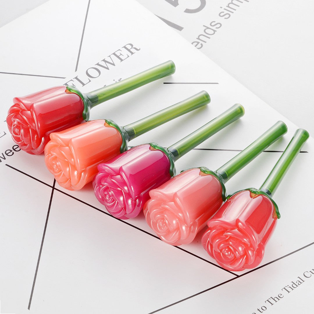 Rose Lip Glaze Soft Matte Velvet Dewy Finish Long Lasting Liquid Lipstick