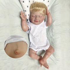 Silicone Vinyl Bebe Reborn Blonde Hair Soft Touch Can Bath Doll
