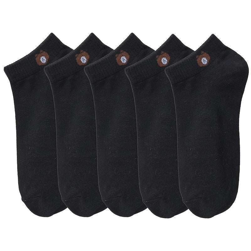 5 Pairs Soft Teddy Bear Socks Crew Length Sock Pack Women's Stockings