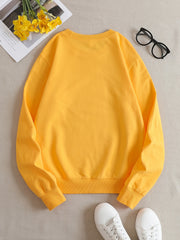 Bee Graphic Sweatshirt Crew Neck Pullover Casual Tops For Fall & Winter