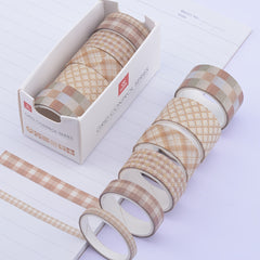 6pcs Japanese Washi Paper Plaid Tape DIY Crafting Set
