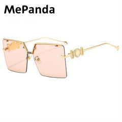 MePanda Square Metal Rivet Sunglasses Unisex