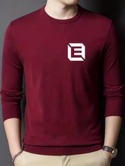 Men's Casual Knitted Sweater Mid Stretch Crew Neck Pullover