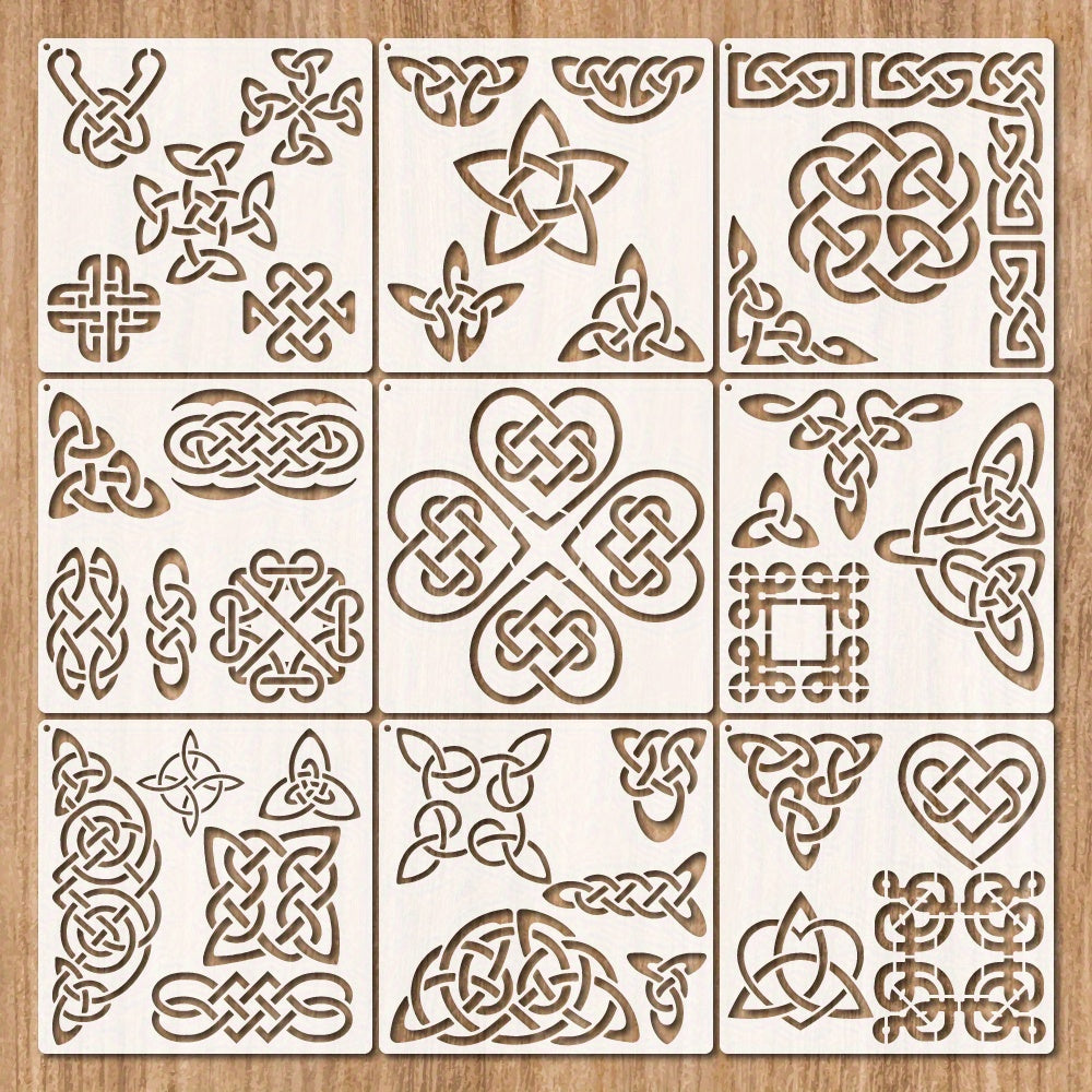 Reusable Triquetra Knot Stencil 19.81x19.81cm Mylar for Crafts