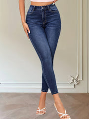 High Stretch Skinny Jeans Ankle Length Casual Denim Pants