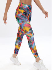 Colorful Print Yoga Pants Slim Fit High Stretch Leggings