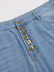 Cut Out Denim Pants