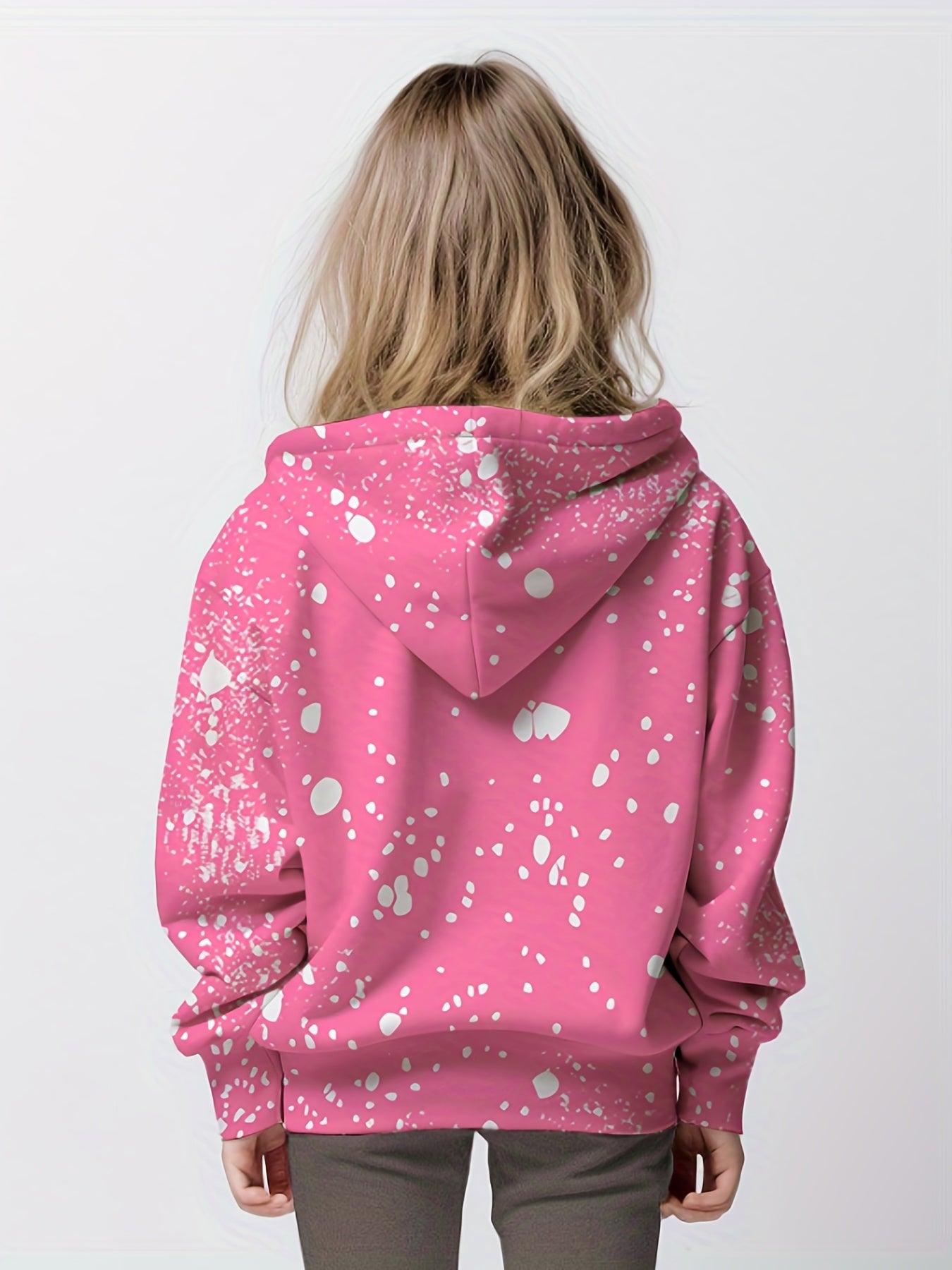 Leopard Dot Pattern Hoodie Girls Sweatshirt for Autumn Winter
