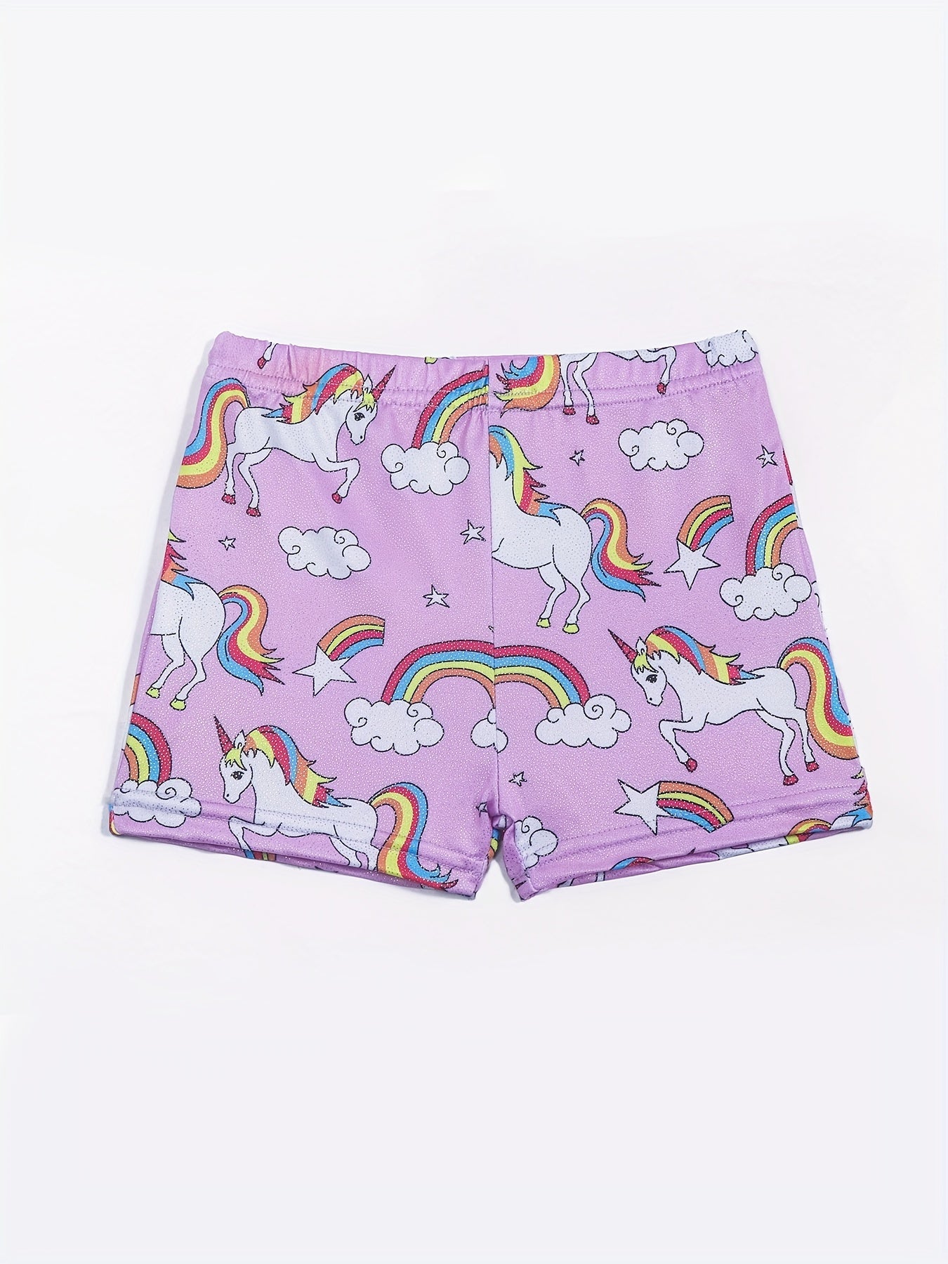 Kids Girls Pony Graphic Sports Shorts High Stretch Yoga Dance-Workout