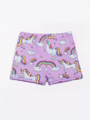 Kids Girls Pony Graphic Sports Shorts High Stretch Yoga Dance-Workout