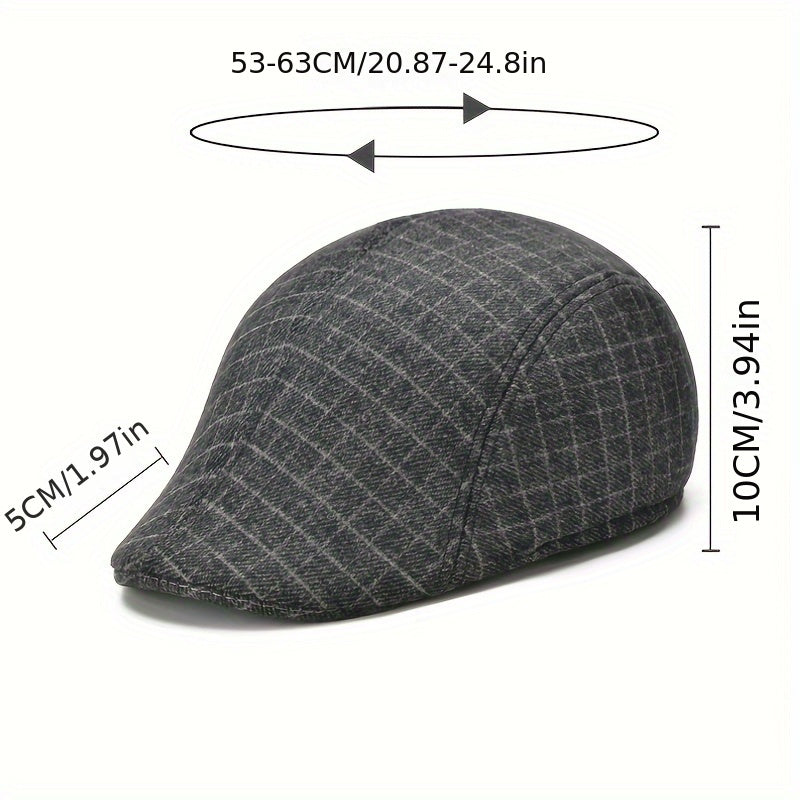 Men's Beret Painter Hat Plaid Casual Hats