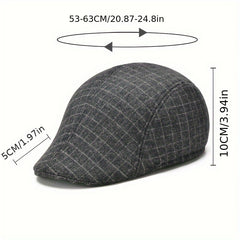 Men's Beret Painter Hat Plaid Casual Hats