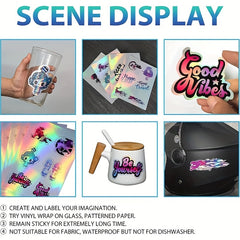 10 Sheets Holographic Glossy Sticker Paper A4 Self Adhesive Waterproof Inkjet