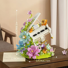Eternal Flower Piano Building Blocks Set - Creative DIY for Valentine's Birthday