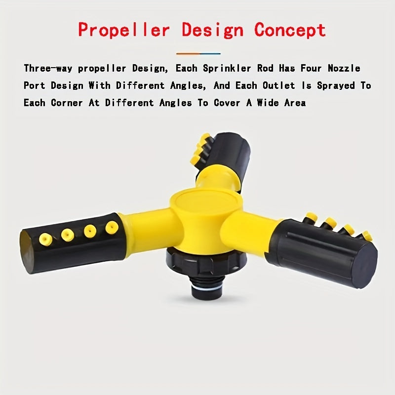 360 Rotating Trigeminal Sprinkler for Maximum Irrigation