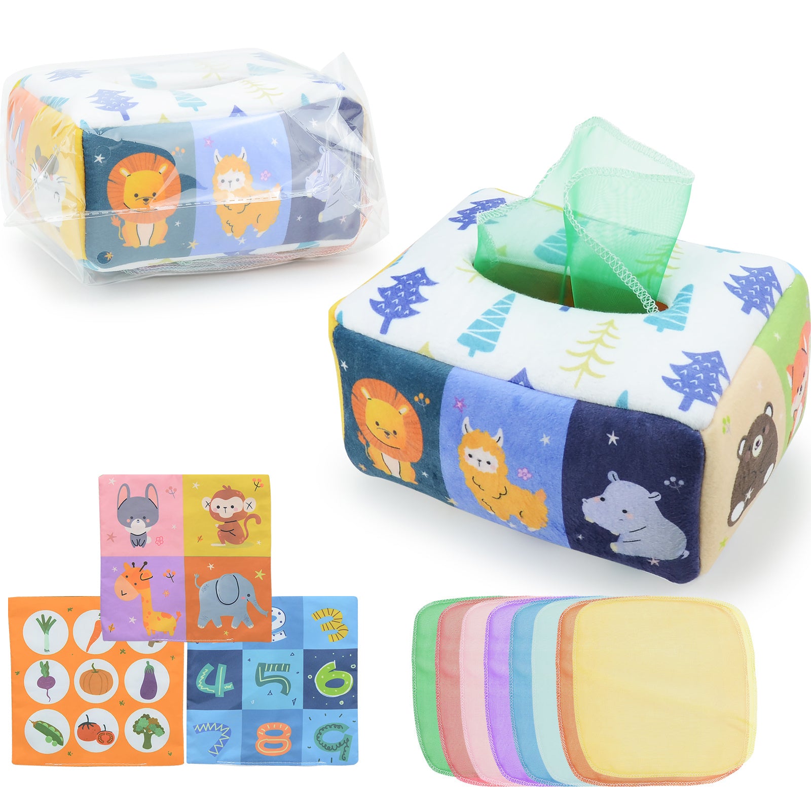 Baby Tissue Box Toy Square Sensory Toys For Toddler Infants