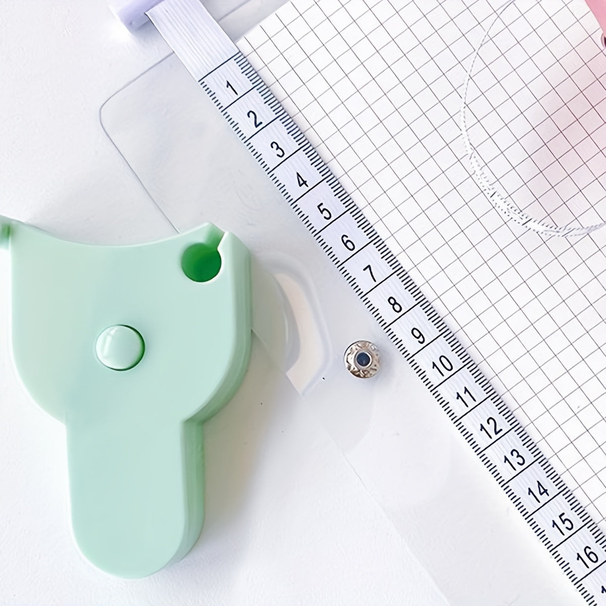 Green Mini Leather Tape Measurement Clothes Waist Chest Small Ruler