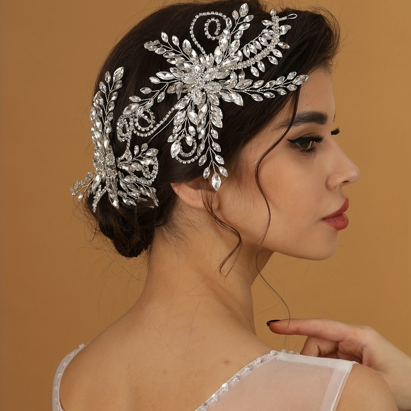 Rhinestone Headband Bridal Flower Headwear Wedding Hair Accessories Jewelry