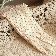 Polka Dot Lace Gloves Solid Women Cycling Thin Touch Screen Ice Glove