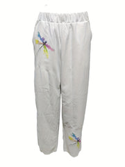 Vintage High Waist Dragonfly Print Pants
