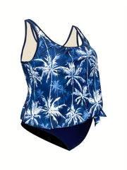 Coconut Tree Print Tankini Set