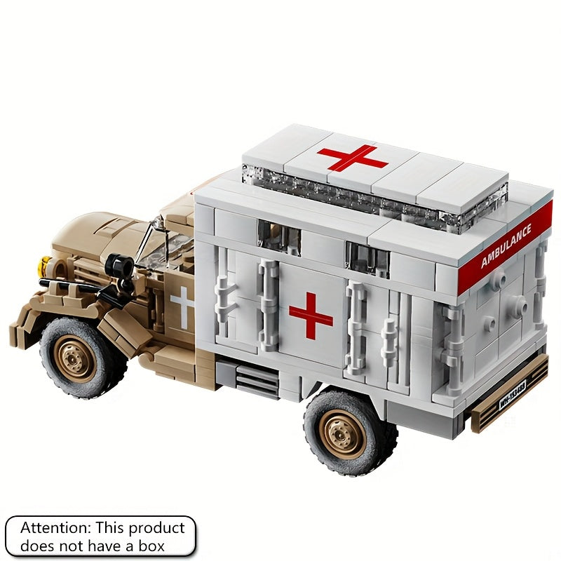 Military Ambulance Building Block Set - Educational DIY Toy